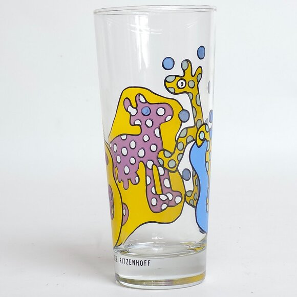 RARE Damien Ligier Ritzenhoff Glass Weighted Base Bright Coloured Art 10oz. - Picture 2 of 5